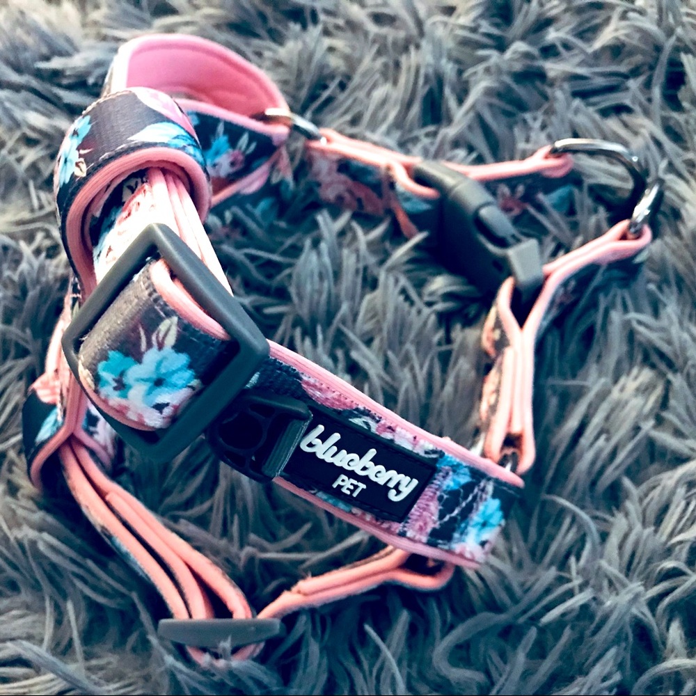✨Like New✨ Pink Floral 🫐Blueberry Pet🫐Harness 🎀